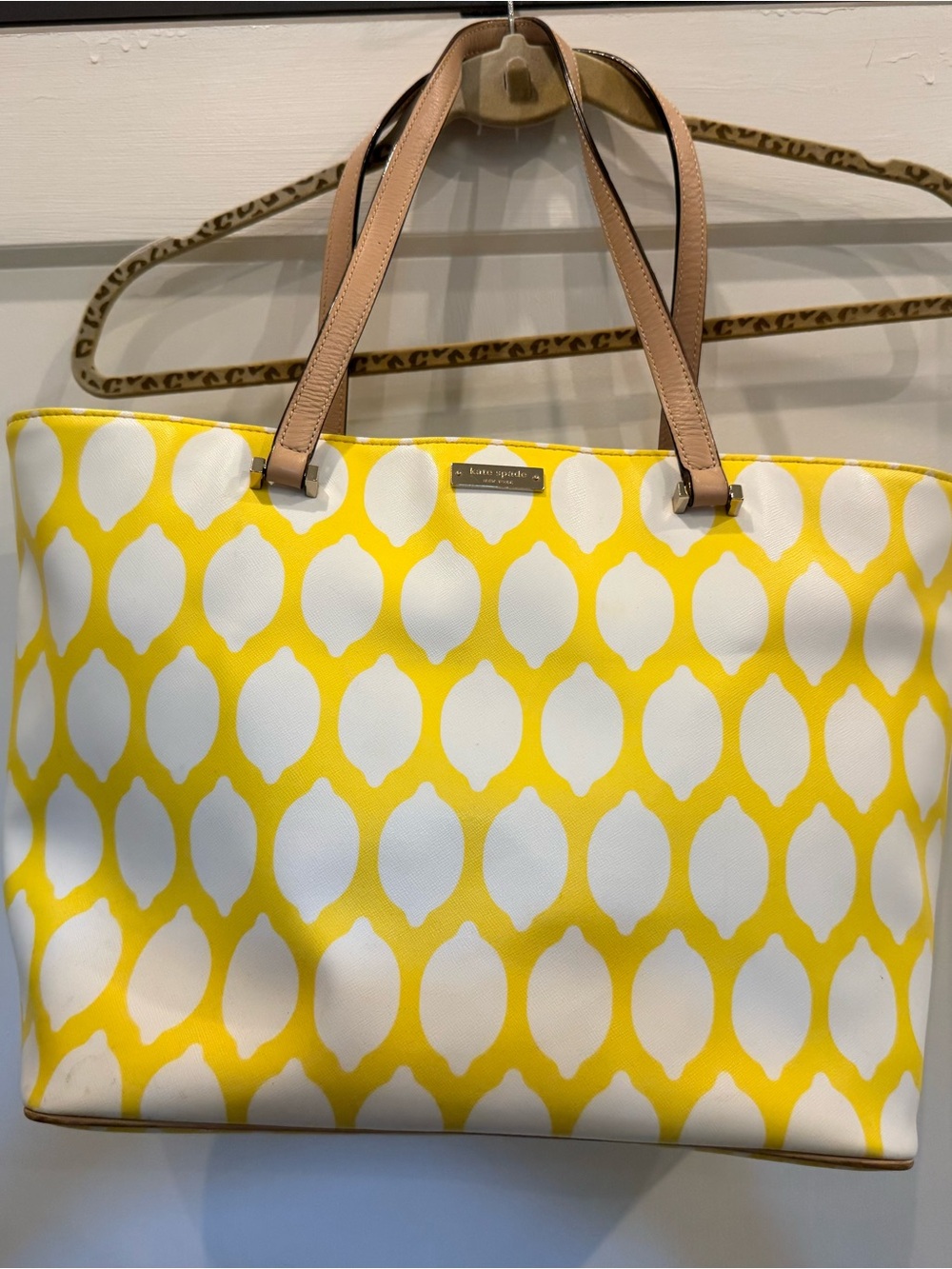 kate spade Lemon Tote with Tan Handles